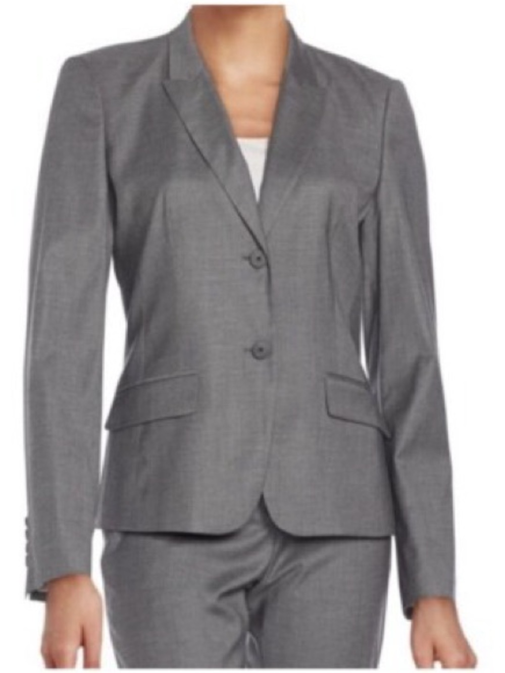 Hugo Boss Jadena Double Button Blazer Charcoal Grey Women's 14 Wool Blend Luxury